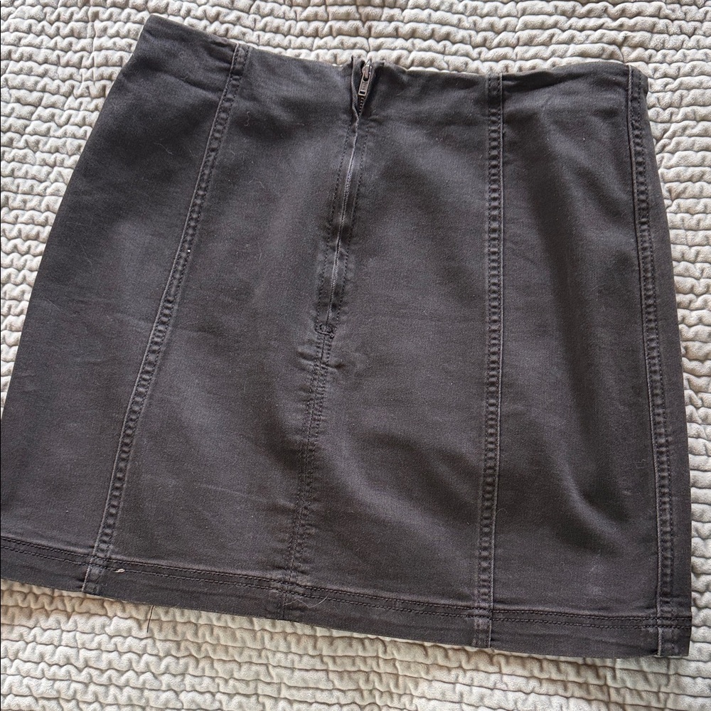 Free People Charcoal Mini Skirt - Picture 3 of 5